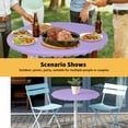 thumbnail image 6 of Elastic Fitted Round Tablecloth, Purple Waterproof Stretch Table Cover for 45"-54" Tables, Modern Pure Lavender Purple Washable Outdoor Tablecloths for Patio, Picnic, Camping, 6 of 9