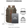 thumbnail image 4 of KL928 Canvas Backpack for Men, Large Capacity Waterproof Travel Backpack, large Laptop Backpack for Travel,Olive Green, 4 of 7