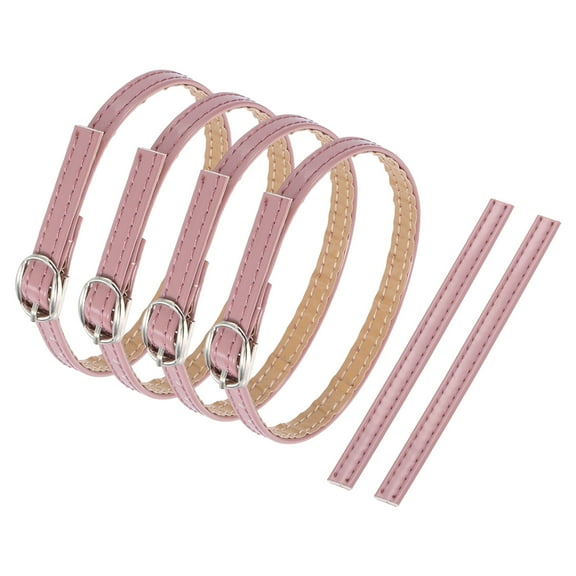 2 Pair Replacement Ankle Strap for Heels Detachable High Heels Shoe Straps Adjustable PU Leather Shoe Band, Lotus Root Pink