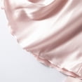 thumbnail image 5 of Defitshape Women's 2 Piece Pj V Neck Sleepwear Pants Satin Pajama Set 3/4 Sleeve Ruffle Nightwear Elastic Band Solid 2Pcs Silk Pink X-Large, 5 of 5