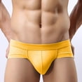 thumbnail image 2 of successthop Mens Low Rise Briefs Butt Lifting Comfortable Underwear Lightweight Breathable Solid Underpant Yellow 3XL, 2 of 4