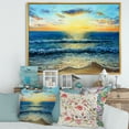 thumbnail image 2 of Sunrise Glow On The Ocean Waves I 40 in x 30 in Framed Painting Canvas Art Print, by Designart, 2 of 5