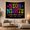 Neon Nights, variant on Neon Nights Dance Under Stars Text on Solid Black Background, Energetic Retro for Music Lovers, Vibrant Festival Wall Art, Housewarming Gift, Tapestry Wall Hanging for Dorm and Bedroom