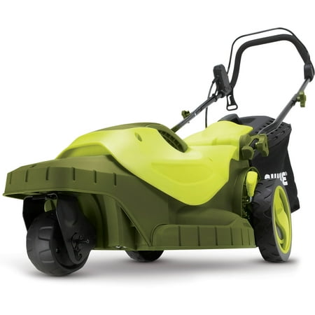 - Sun Joe MJ404E-360 Electric Lawn Mower | 3-Wheels | 16 Inch | 12 Amp | 360 Degrees Turn Radius