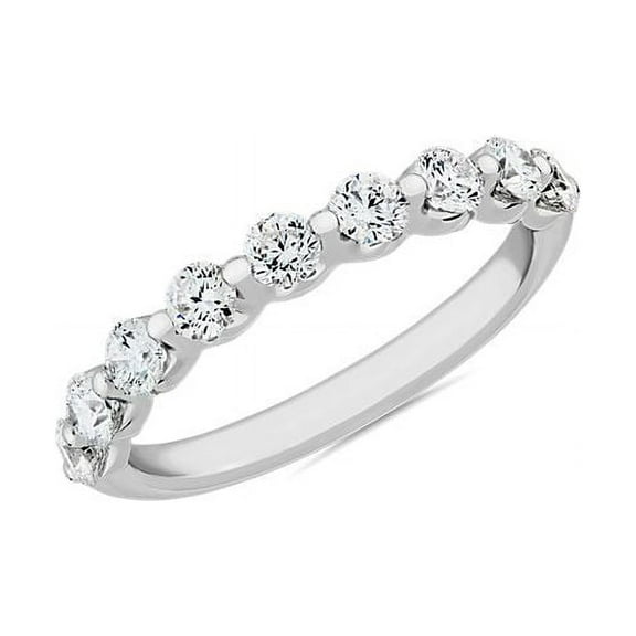 0.25 Carat Round Shaped Real Diamond Beautiful Half Eternity Band for Wedding Solid 950 Platinum Size 7