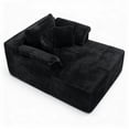 thumbnail image 6 of Leumius Oversized Chaise Lounge Chair Indoor,Corduroy Upholstered Boneless Sofa Bed,Modern Deep Seat Cloud Sofa Couch with Back Cushion and Pillows for Living Room, No Assembly Required,Black, 6 of 11