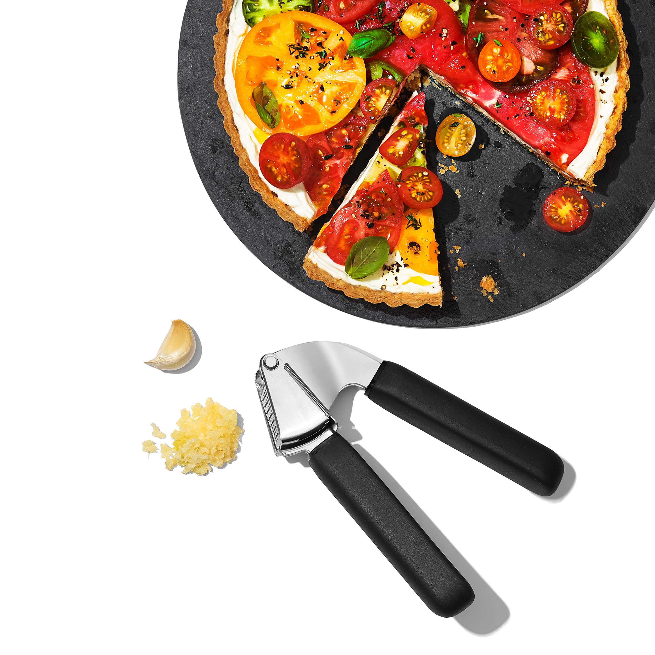 OXO Good Grips Garlic Press - Stainless Steel, Manual - Black — Residential Use, Standard Application
