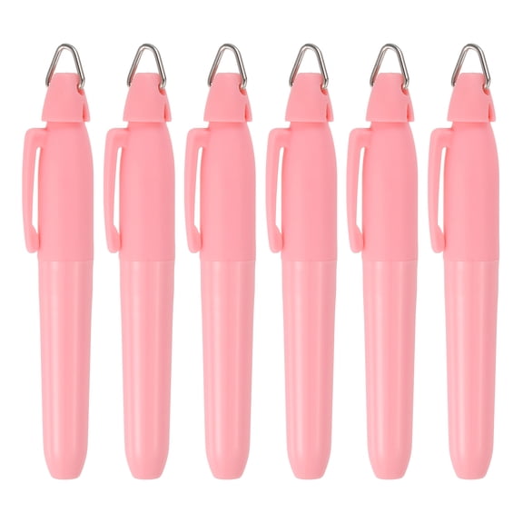 Uxcell 6 Pcs Highlighters Set, Chisel Tips Dry-Quickly Bible Highlighter Markers with Triangle Hook No Ink Bleeding for Notes Journaling Pain Office Supplies, Pink