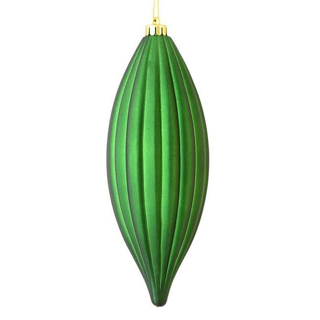 Vickerman M183224M Ornement de Finial à Lignes Mat Émeraude de 8 Po, 4 par Sac
