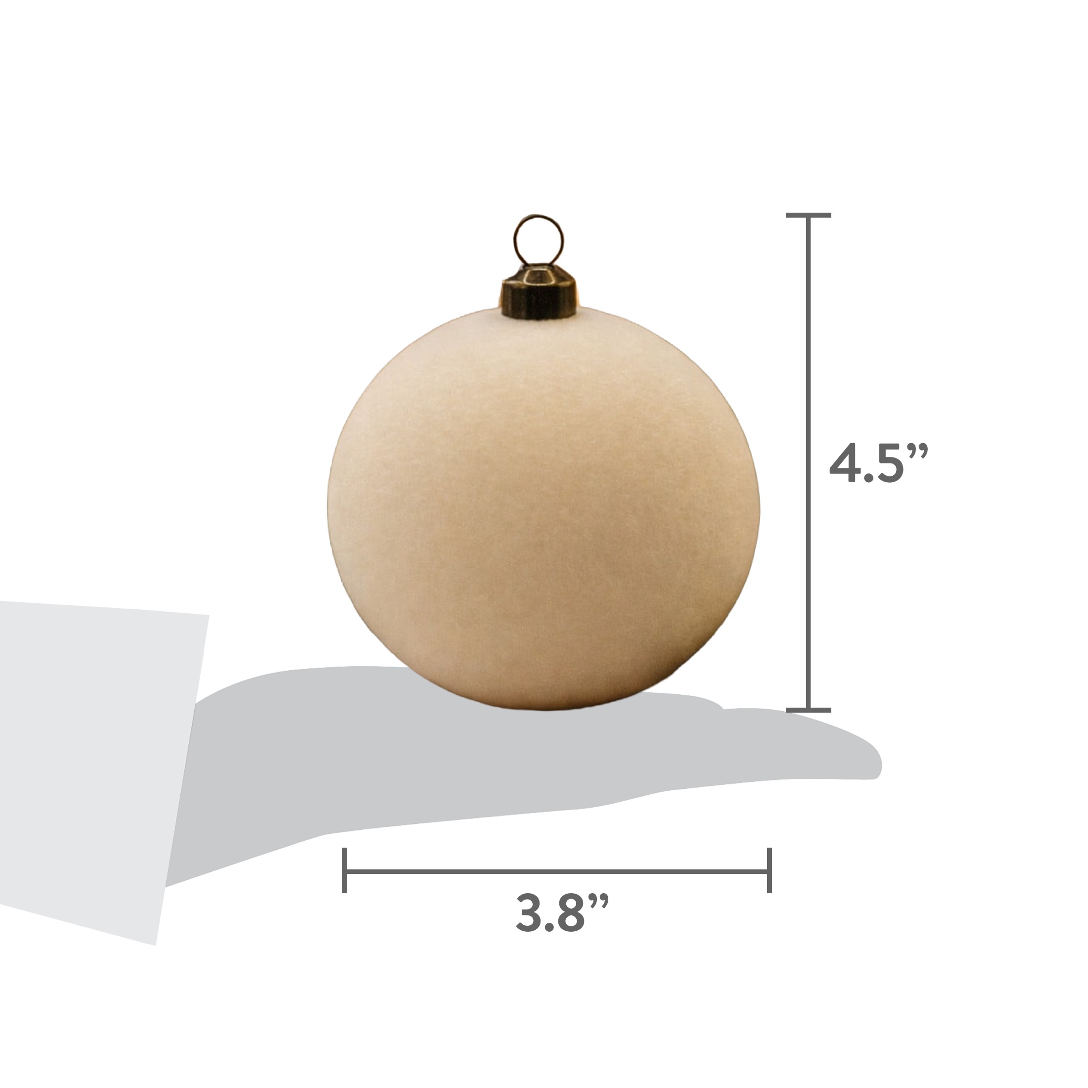 My Texas House 10-Count Cream Velvet Ball Ornaments, 4.5" photo 4