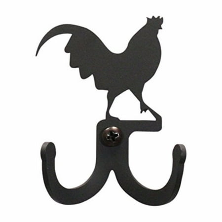 

Home Indoor Modern Decorative Black Rooster - Double Wall Hook