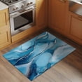 thumbnail image 4 of 2x3 Washable Entryway Rug, Abstract Marble Texture Non-Slip Area Rug for Front Door Kitchen Bathroom, Modern Gary Blue Stripe Indoor Floor Mat for Home Decor, 4 of 9