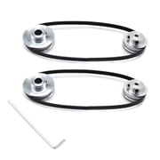 BIBABLYKE 2PCS Set 2GT Aluminum Timing Pulley 20&36 Teeth 6.35mm Bore Synchronous Wheel with 2PCS Length 200mm Width 6mm Belt