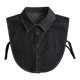 thumbnail image 1 of Cuello falso de mezclilla con solapa para mujer, fácil de abotonar, para camisas, suéteres, vestidos, chaquetas, accesorios de capas, 1 of 8