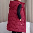 thumbnail image 5 of MELDVDIB Womens Zipper Long Puffer Vest Coats Fall Winter Sleeveless Hooded Jackets Warm Padded Light Weight Outwear with Pockets, 5 of 8