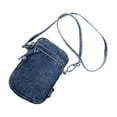 thumbnail image 2 of Bolso bandolera de mezclilla, moderno bolso de hombro de mezclilla para ir al trabajo, ideal para fiestas de vacaciones de . Azul oscuro, 2 of 9