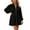 Black, variant on Casual Belted Shirt Dress Long Sleeve Relaxed Fit Mid Length Waist Drawstring Trench Coat Style Fall Fashion Outerwear Juniors Casual Dresses Short Sleeve Summer Dress Dresses for Women Swing