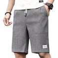 thumbnail image 3 of Viadha Mens Casual Gym Shorts with Pockets Elastic Waist Drawstring Pleated Design Athletic Workout Shorts 5 Inch Inseam for Summer Beach Vocation, 3 of 6