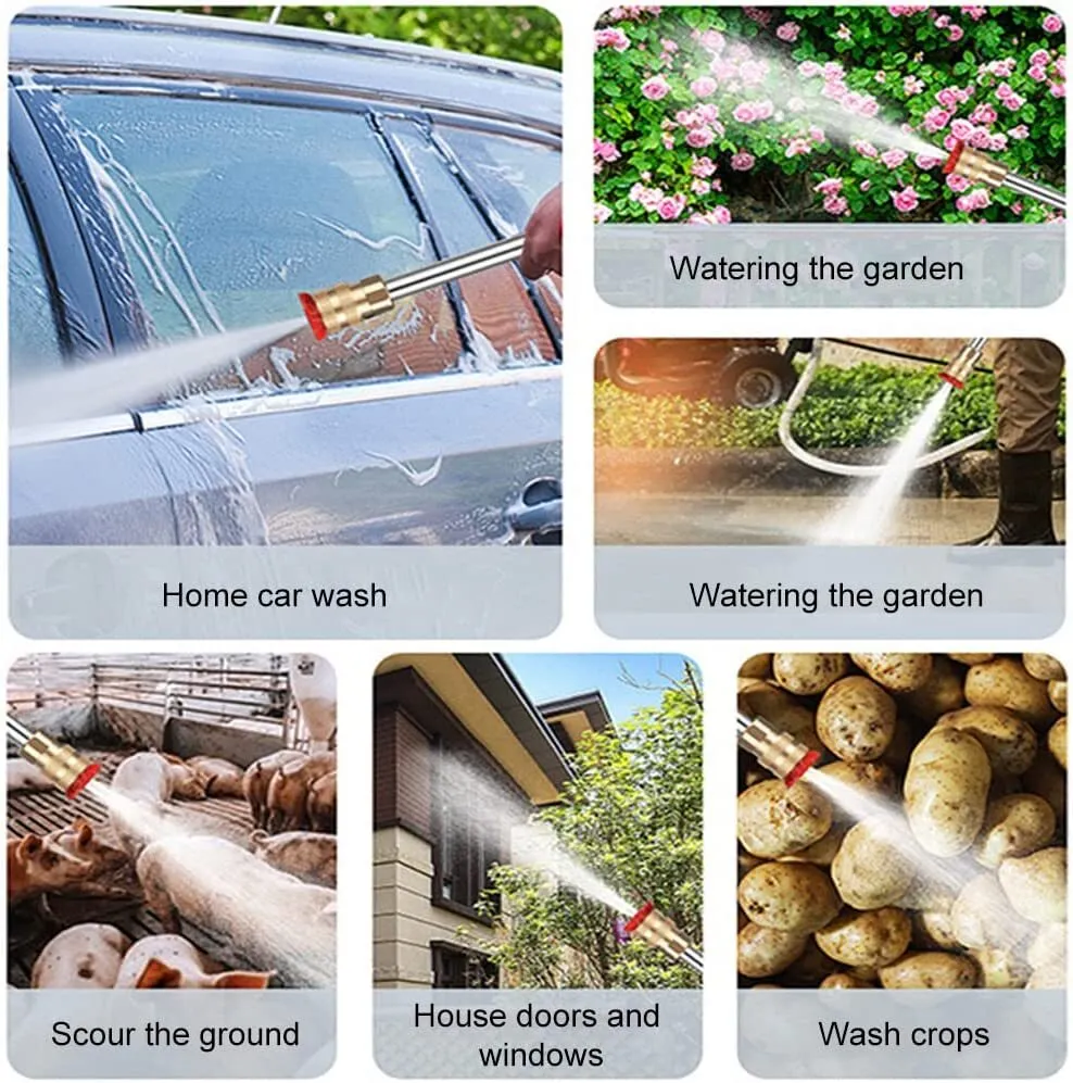 Cordless Portable Power Washer - Battery Powered Pressure Washer,Handheld Pressure Washer Gun with Nozzles,Rechargeable High-Pressure Car Washer Gun for Car Washing/Home/Floor
