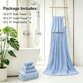 thumbnail image 2 of Covian Home 8-Pack Bath Towel Set Light Blue Microfiber Bathroom Towel Set Ultra Soft Plush Oversized Towels Adult Luxury Bath Sheet, 2 of 7