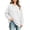 White, variant on Pullover Hoodies for Women Loose Fit Long Sleeve Kangaroo Pocket Side Slit Weekend Wear