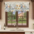 thumbnail image 6 of Watercolor Wildflowers Curtain Valances for Windows, Kitchen Valance Window Treatments Panel 2 Pack, Botanical Flowers Eucalyptus Leaf Rod Pocket Short Curtains for Bathroom Bedroom 60 x 18 Inch, 6 of 8