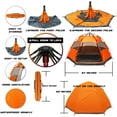 thumbnail image 7 of Glarewheel  4-Person Pop Up Tent, Orange, 7 of 7