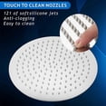 thumbnail image 3 of Rain Shower Head, 10 Inch Round High Pressure Shower Head, 304 Stainless Steel Luxury Modern Chrome Look, Universal Wall and Ceiling Mount, 3 of 4