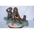 thumbnail image 3 of Nifao Young children and dog on a log bronze statue – Home Decor Sculpture, 40"L x 16"W x 24"H, 3 of 11