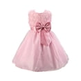 thumbnail image 5 of hengsof Girls' Solid Color Party Dress Sleeveless Round Neck Bow Rose Suspender Mesh Tulle Skirt Sweet Princess Dress for Summer, 5 of 8
