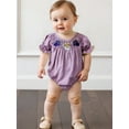 thumbnail image 5 of BemeyourBBs Baby Girls Romper Short Sleeve Plaid Embroidery Animal Summer Bodysuit, 5 of 9