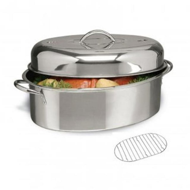 Cuisine Select 64207.02 Top Roast 16 in. Oval Roaster with Lid Roasting Rack