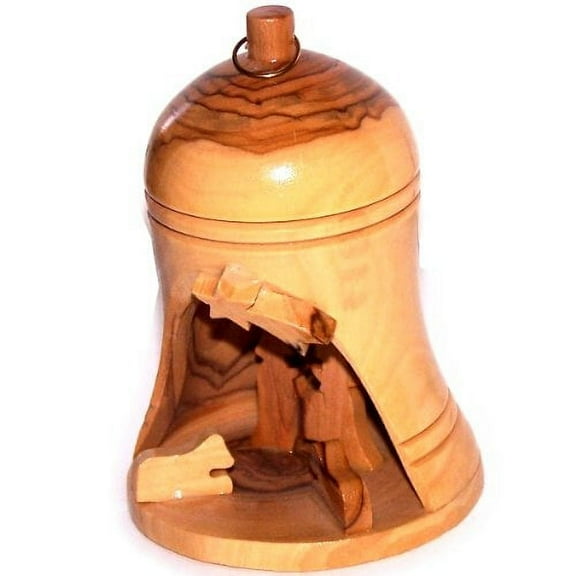 Holy Land Market Olive wood Christmas Ornament - Grade A (9x5.3 cm or 3.5x2.1)