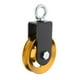 thumbnail image 1 of Polea simple de aleación de aluminio resistente con rueda giratoria para levantar cuerdas, ideal para gimnasios y hogares. Oro, 1 of 7