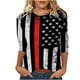 thumbnail image 1 of Camiseta estampada a la moda para mujer, blusa de manga 3/4 de longitud media, cuello redondo, camisetas informales Pompotops  FGAJ2483, 1 of 5