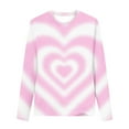 thumbnail image 2 of Girls Kids Basic Long Sleeve Round Neck T-Shirt Stretch School Tee Top Kids Love Heart Print Tee Cute Casual Loose Pullover Fall Winter Tops, 2 of 4
