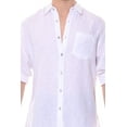 thumbnail image 2 of Bohio Men's Classic Linen Soft to the Touch Long Sleeve Roll up Shirt - In (5) Colors - MLS1358, 2 of 5