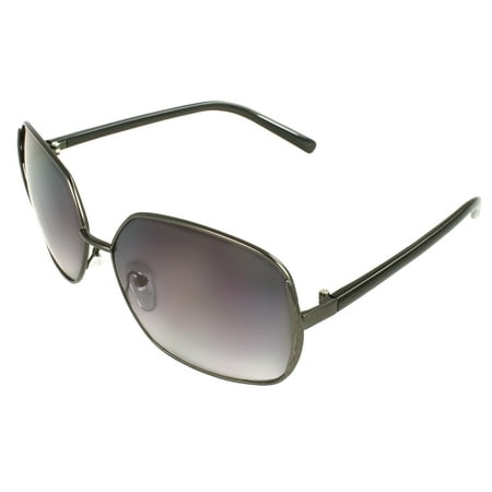 Vintage Rectangle Fashion Sunglasses Black Frame Purple Black Lenses for Men and Women