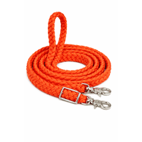 Roping Knotted Horse Tack Western Barrel Reins Nylon Braided Orange 60755