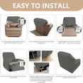 thumbnail image 6 of JIATER Recliner Chair Covers Stretch Velvet Recliner Slipcover with Pockets,24"-33",Camel, 6 of 8