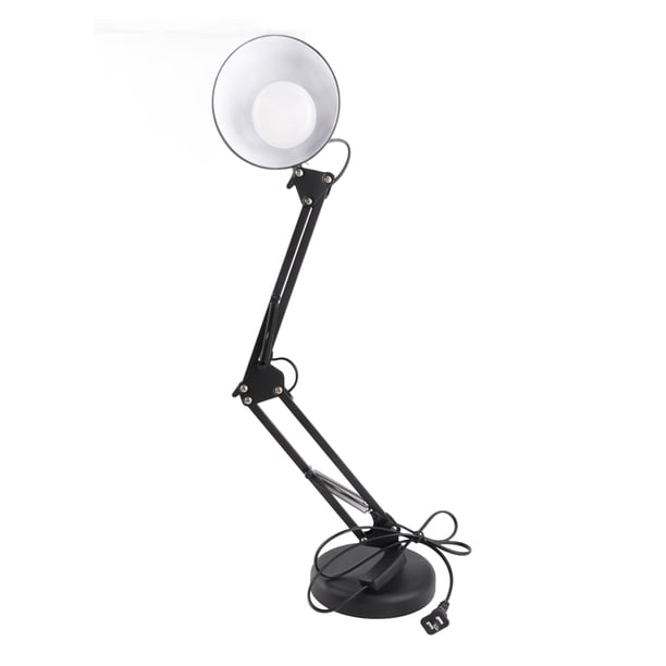 M Buder Lámpara de Escritorio Plegable LED con Clip para Lectura Trabajo y Cuidado de los Ojos Diseño Moderno Altura 60 cm (23.6 inches) y Cable de 1.2 m Negro