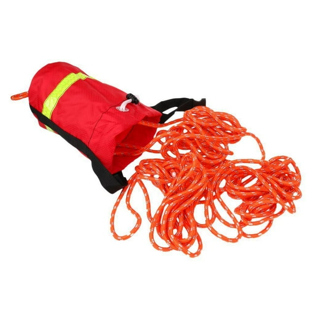 Almencla Kayak Boat Buoyant Reflective Throw Bag Throw Line Throw Rope 21meter 69ft Red