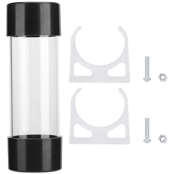 Réservoir de Refroidissement à Eau Cylindrique, Réservoir d'Eau de Refroidissement Rapide Transparent 150mm, Échangeur de Chaleur à Filetage G1/4