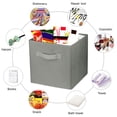 thumbnail image 6 of Behome 6 Pack Collapsible Storage Bins, 11.8” Fabric Foldable Bins for Organization, Cube Basket Bin for Clothes, Toys, Books, Gray, 6 of 6