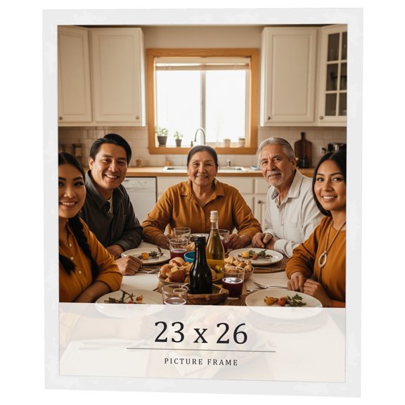 23x26 Frame White Real Wood Picture Frame Width 0.75 inches | Interior Frame Depth 0.5 inches |
