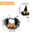 thumbnail image 3 of Halloween Witch Costume for Cats – Lace Scarf + Pointed Hat Set, Adjustable Elastic Fits Kittens & Small Cats, Yellow Photo Prop, 3 of 5