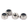 thumbnail image 1 of Unique Bargains M10x1.25mm 304 Stainless Steel Self-Locking Hex Lock Stop Nut Silver Tone 4pcs, 1 of 1