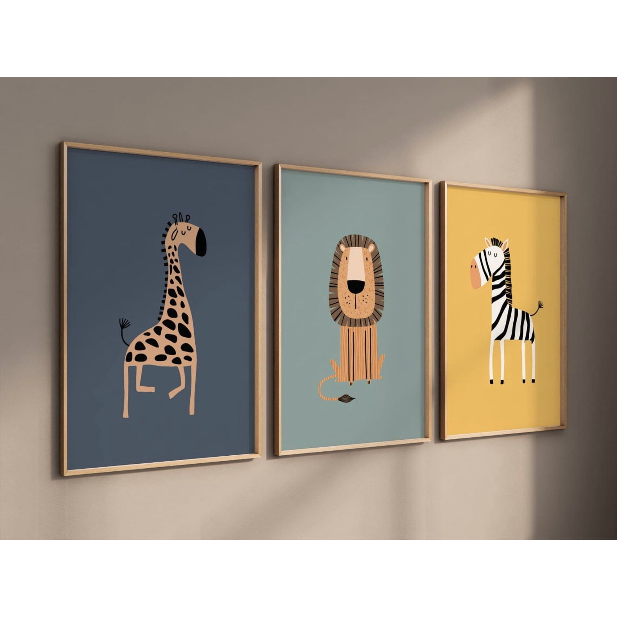 Safari Nursery Wall Prints, Boho Nursery Prints, Jungle Animals, Earth Colors, Nursery Art Poster, Set 3, Poster Only