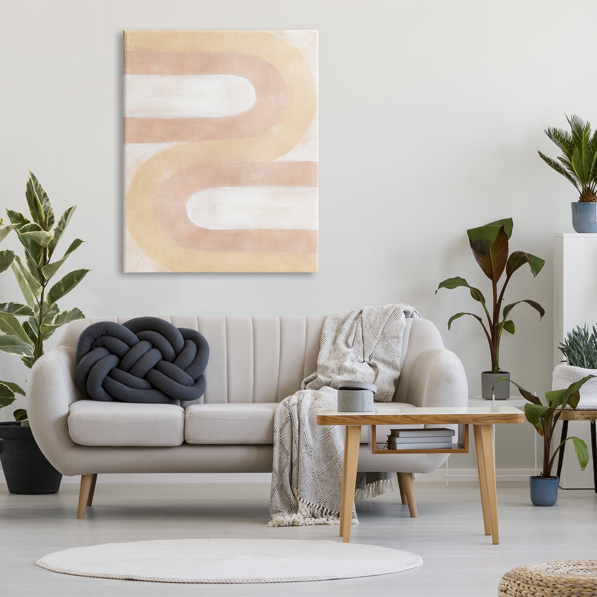 Stupell Industries Wavy Alternating Arches Abstract Painting Gallery Wrapped Canvas Art Print Wall Art, 36 x 48
