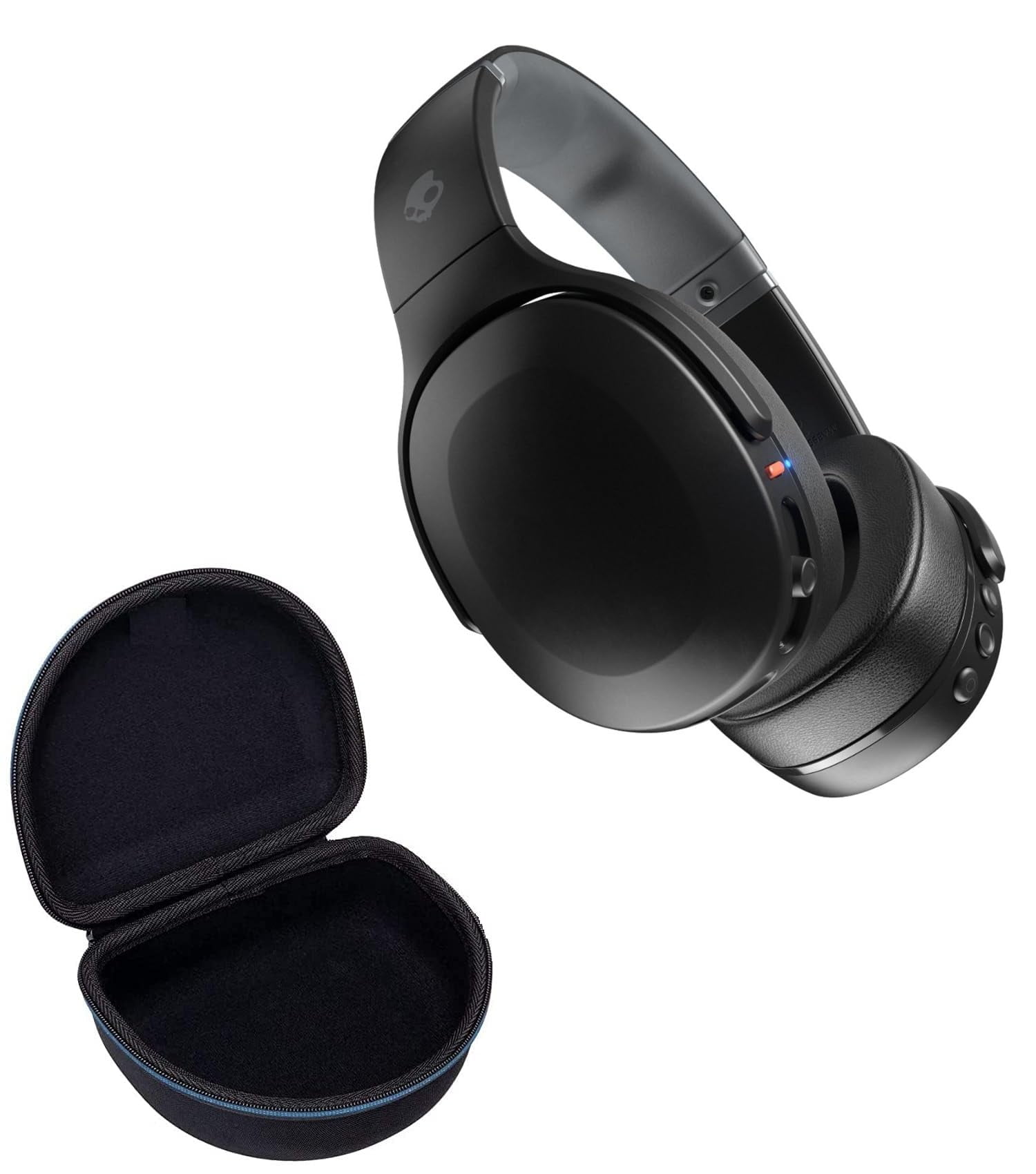 Skullcandy Crusher Evo Sensory Bass Headphones Bundle with Deluxe CCI  Carrying Case (True Black)